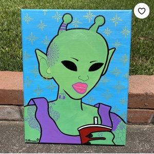 Hot Alien Girl Summer Soda Painting